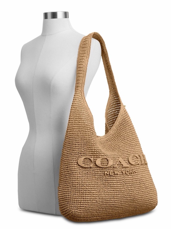 Coach Handbags - Coach Brooklyn 39 Straw Shoulder Bag